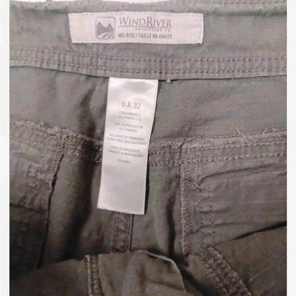 WindRiver Olive Cargo 98% Cotton Lightweight  Pants Size 6 - Picture 8 of 9